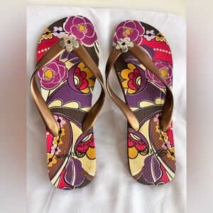 Brighton Laguna Print Flip Flops Size 10